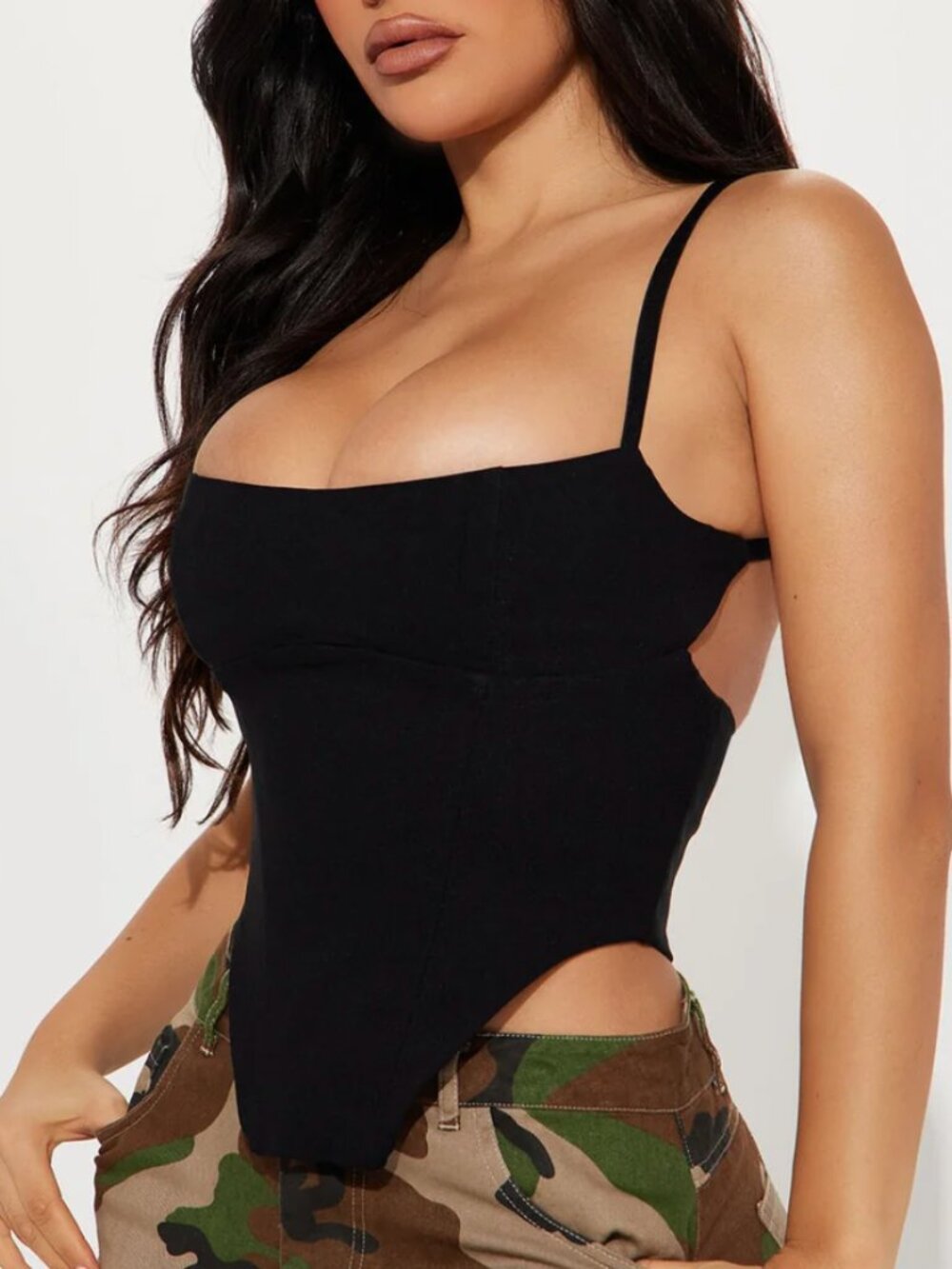 Corset Top with Open/ Zipper Back *NEVER WORN*